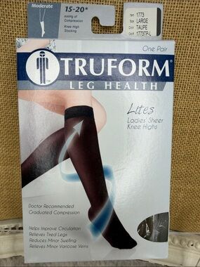 Truform Lites Ladies' Sheer Knee Highs - Taupe (Large)